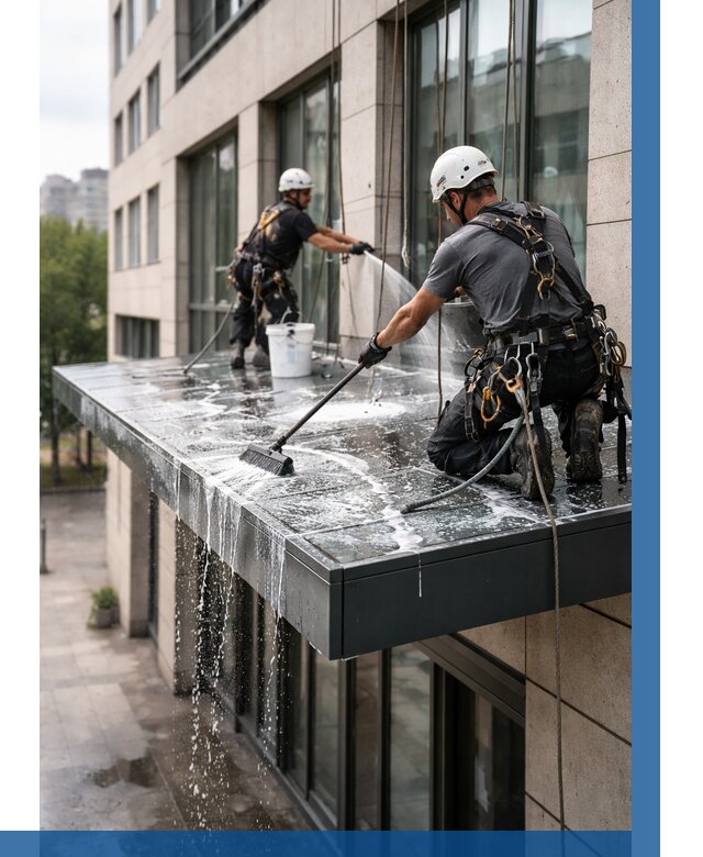 Мойка козырьков и навесов в Лиски от 3829 р. | ВЫСОТНИК-Лск