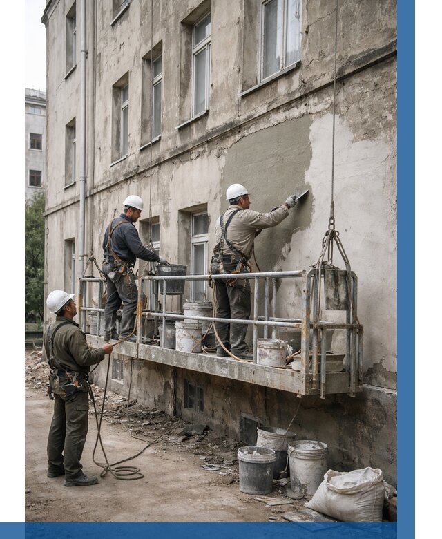 Капитальный ремонт фасада в Лиски от 4595 р. | ВЫСОТНИК-Лск