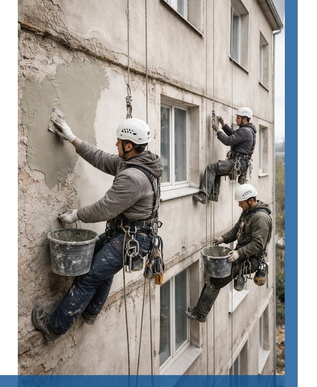 Ремонт штукатурного фасада в Лиски от 821 р. под ключ | ВЫСОТНИК-Лск