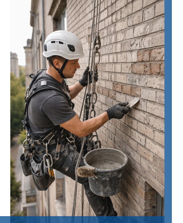 Ремонт кирпичной кладки фасада в Лиски от 1969 р. | ВЫСОТНИК-Лск