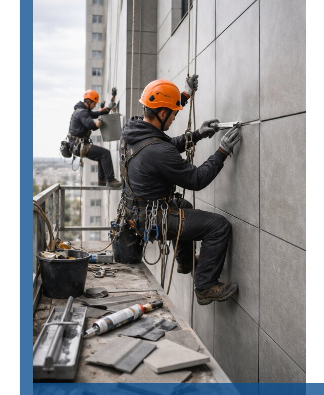 Профессиональный ремонт фасада из керамогранита в Лиски