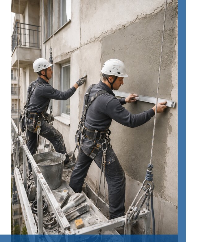 Штукатурка фасада на высоте в Лиски от 985 р. | ВЫСОТНИК-Лск