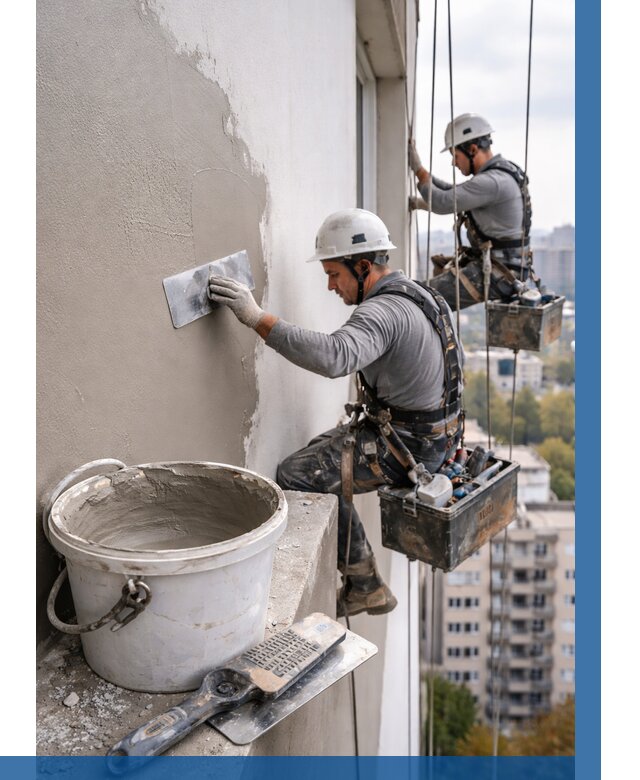 Шпаклевка фасада на высоте в Лиски от 766 р. | ВЫСОТНИК-Лск