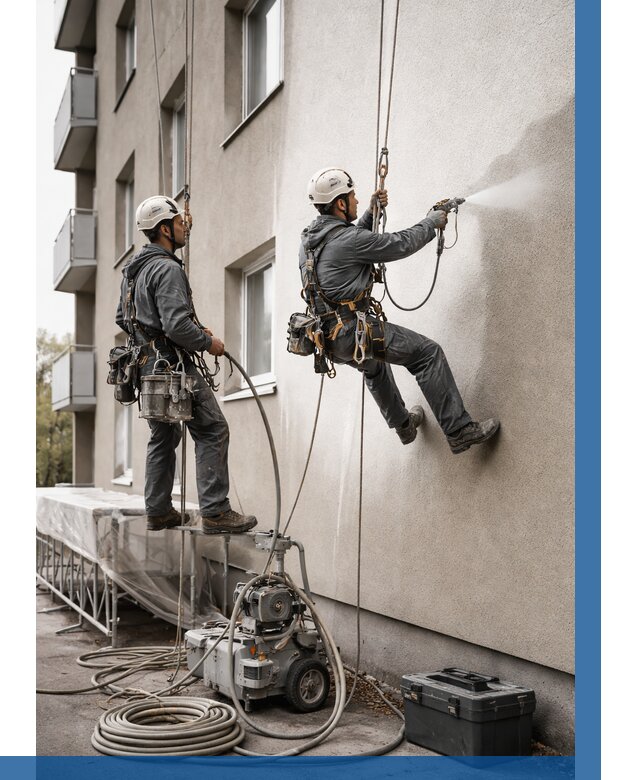 Безвоздушная покраска фасада в Лиски от 241 р/м² | ВЫСОТНИК-Лск