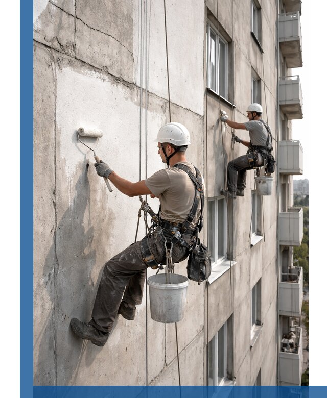 Покраска бетонного фасада в Лиски для жилых и промышленных объектов