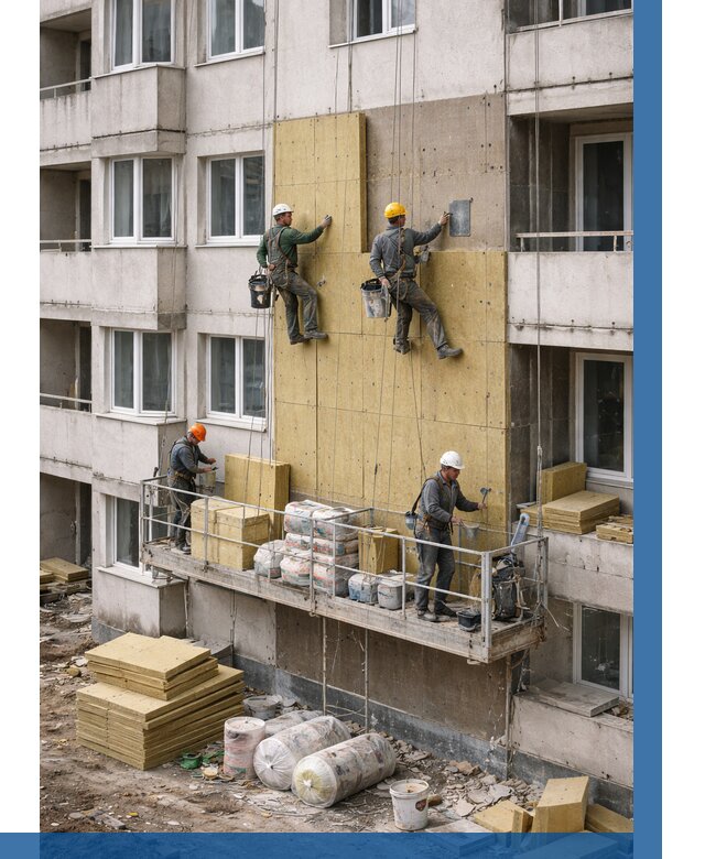 Утепление фасада минватой в Лиски от 1641 р. | ВЫСОТНИК-Лск