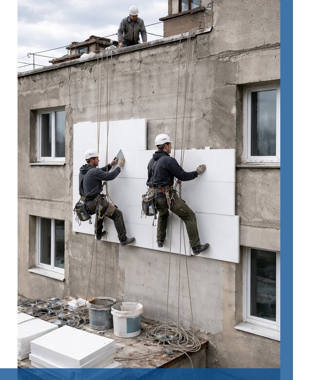 Утепление фасада пенополистиролом в Лиски от 1969 р. | ВЫСОТНИК-Лск