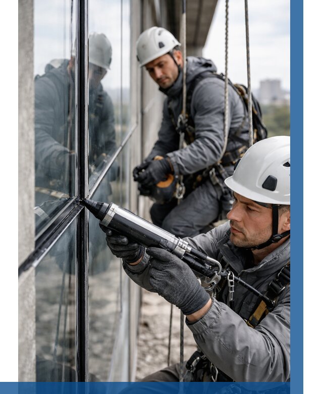 Герметизация витражных швов в Лиски от 711 р. | ВЫСОТНИК-Лск