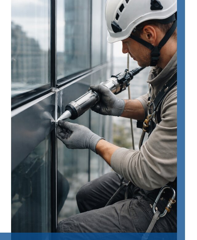 Герметизация стыков витража в Лиски от 1313 р. | ВЫСОТНИК-Лск