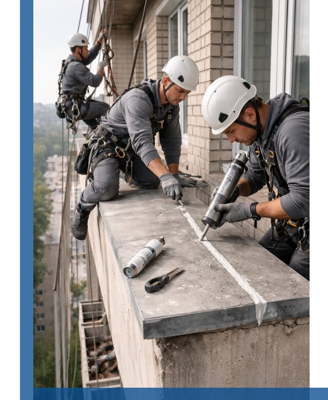 Герметизация балконного козырька в Лиски профессионально