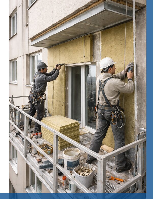 Утепление балкона снаружи в Лиски от 1751 р. под ключ ВЫСОТНИК-Лск