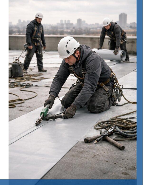 Ремонт мембранной кровли в Лиски от 1969 р./м2 | ВЫСОТНИК-Лск