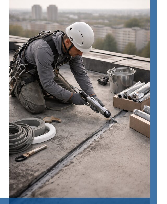 Герметизация швов кровли в Лиски от 492 р./м2 | ВЫСОТНИК-Лск