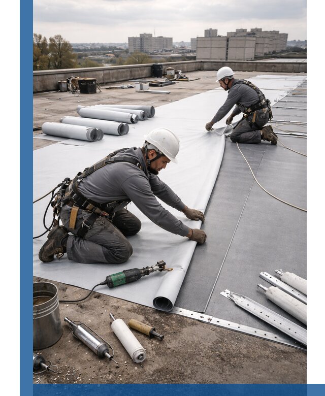 Монтаж мембранной кровли в Лиски для промышленных зданий