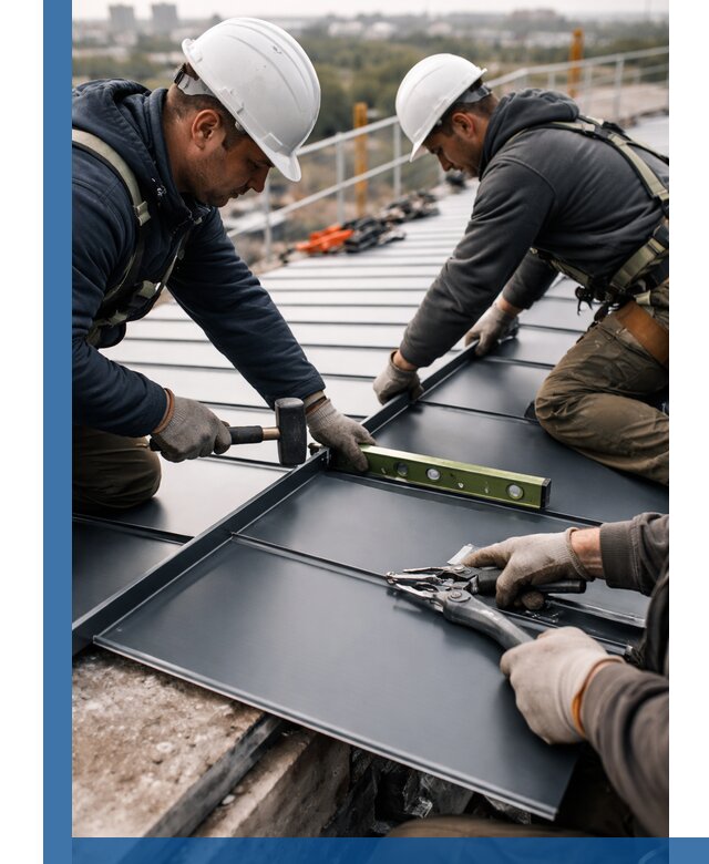 Монтаж фальцевой кровли в Лиски для промышленных зданий