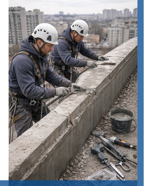 Ремонт парапета на кровле в Лиски от 1641 р. | ВЫСОТНИК-Лск