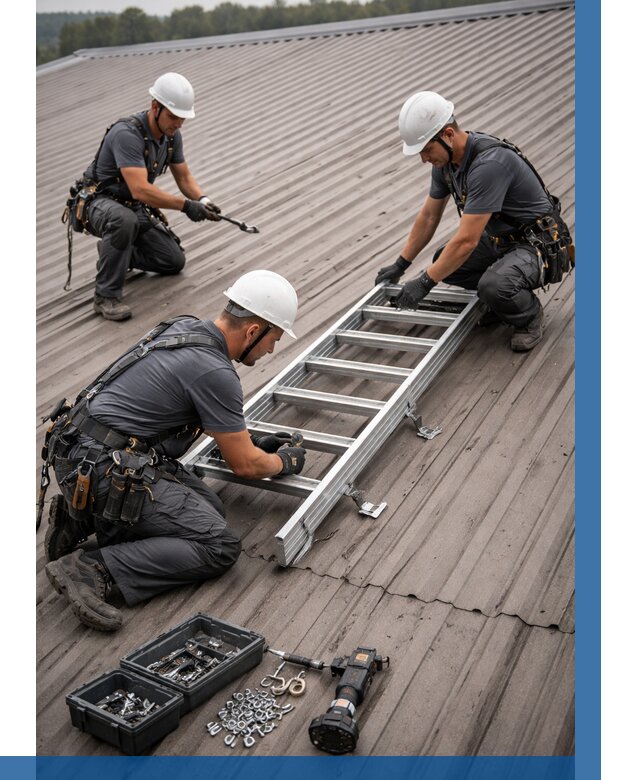 Монтаж кровельной лестницы в Лиски от 4923 р. | ВЫСОТНИК-Лск