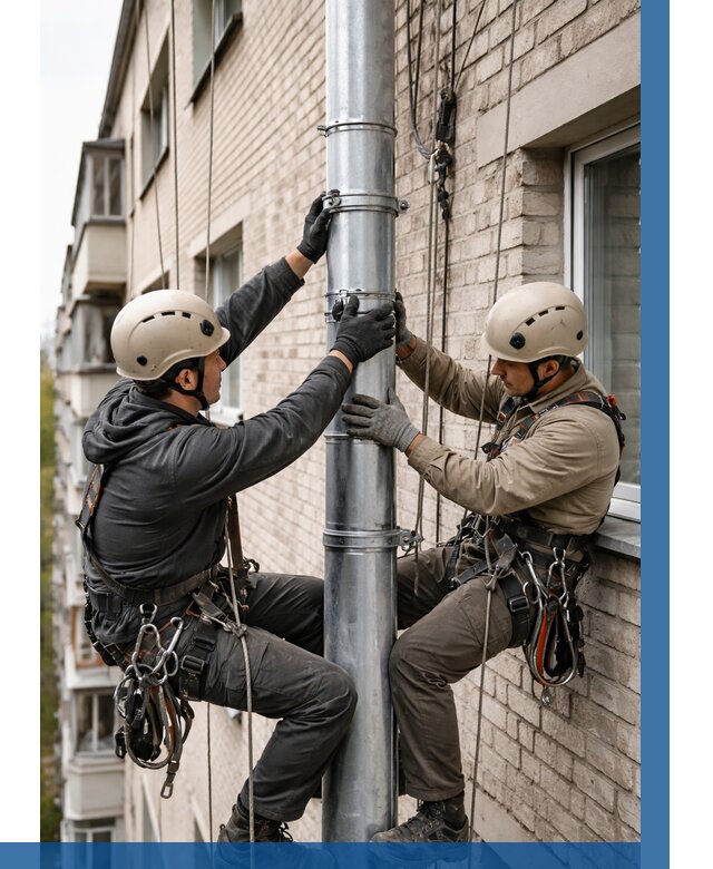Замена водосточных труб в Лиски от 7112 р. | ВЫСОТНИК-Лск