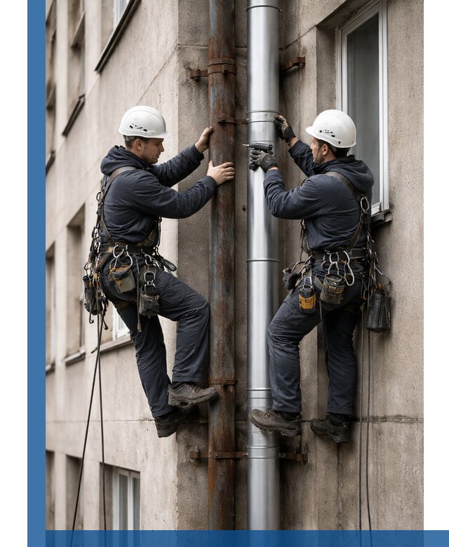 Замена водосточных труб в Лиски: монтаж и демонтаж под ключ