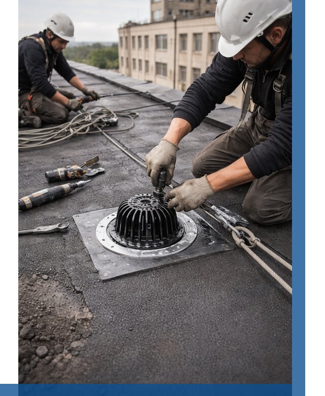 Установка водосточных воронок в Лиски цена от 3829 р. | ВЫСОТНИК-Лск