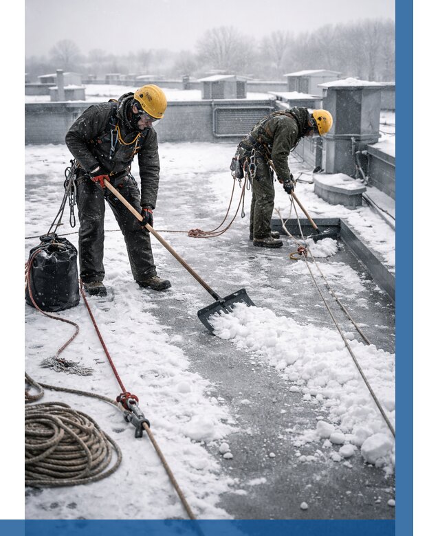 Очистка крыши от снега в Лиски от 8206 р. | ВЫСОТНИК-Лск