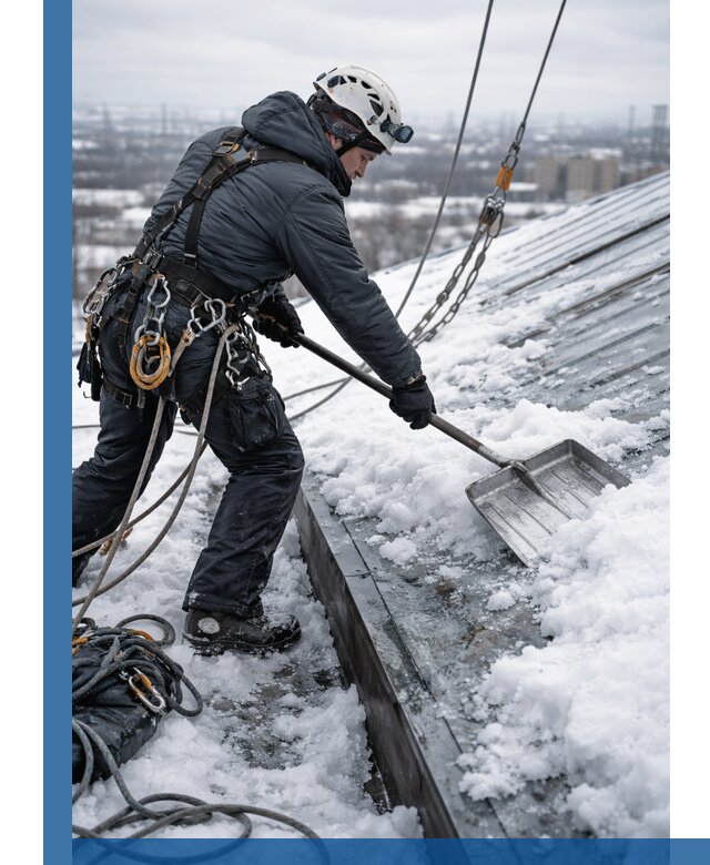 Профессиональная очистка кровли от снега и наледи в Лиски