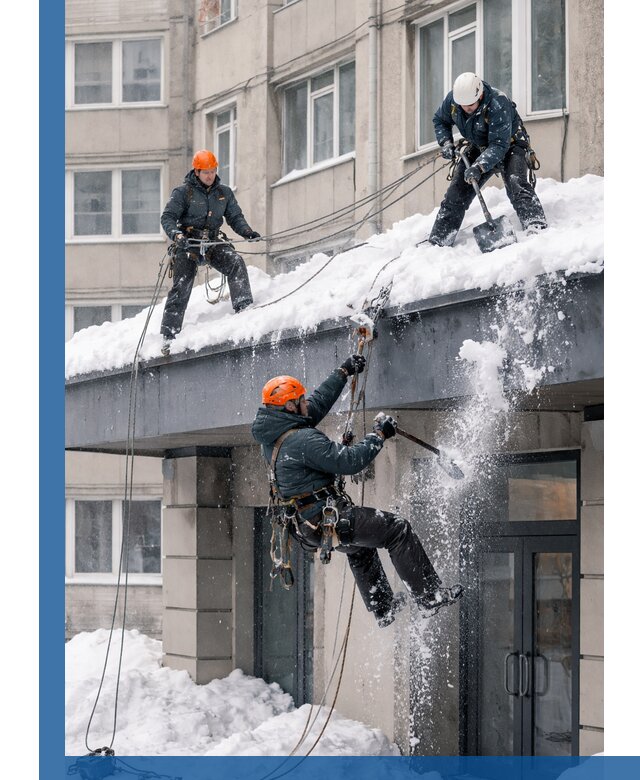 Безопасная очистка навесов от снега в Лиски круглогодично