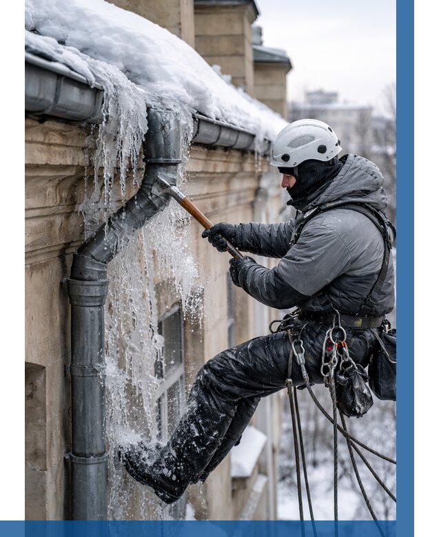 Очистка водостоков от льда в Лиски от 3829 р. | ВЫСОТНИК-Лск