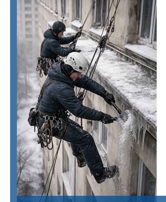 Удаление наледи и сосулек с карнизов в Лиски профессионально
