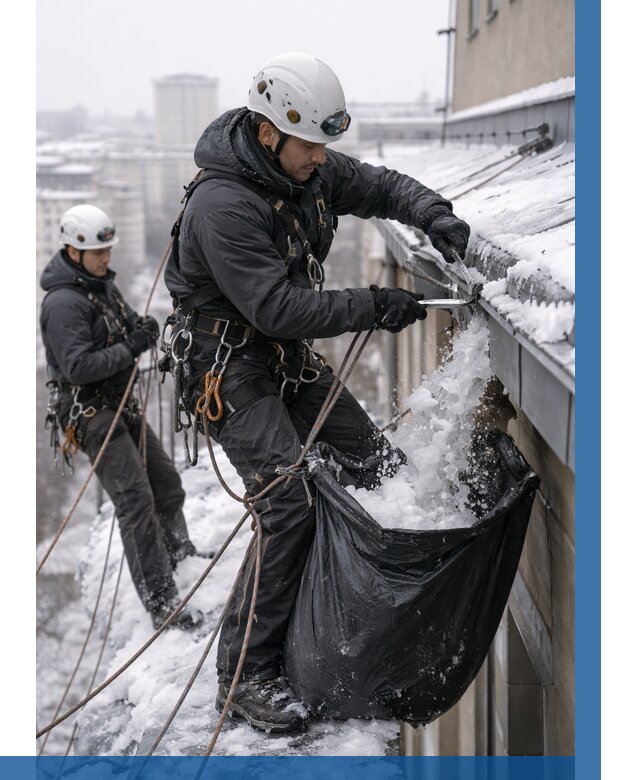 Аварийная очистка крыши в Лиски под ключ от 328 р. | ВЫСОТНИК-Лск