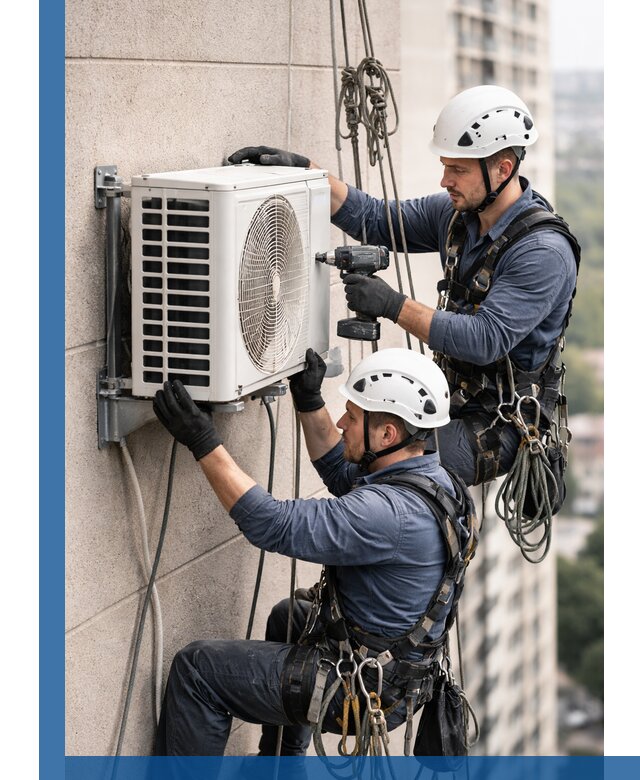 Монтаж внешнего блока кондиционера в Лиски установка и крепление