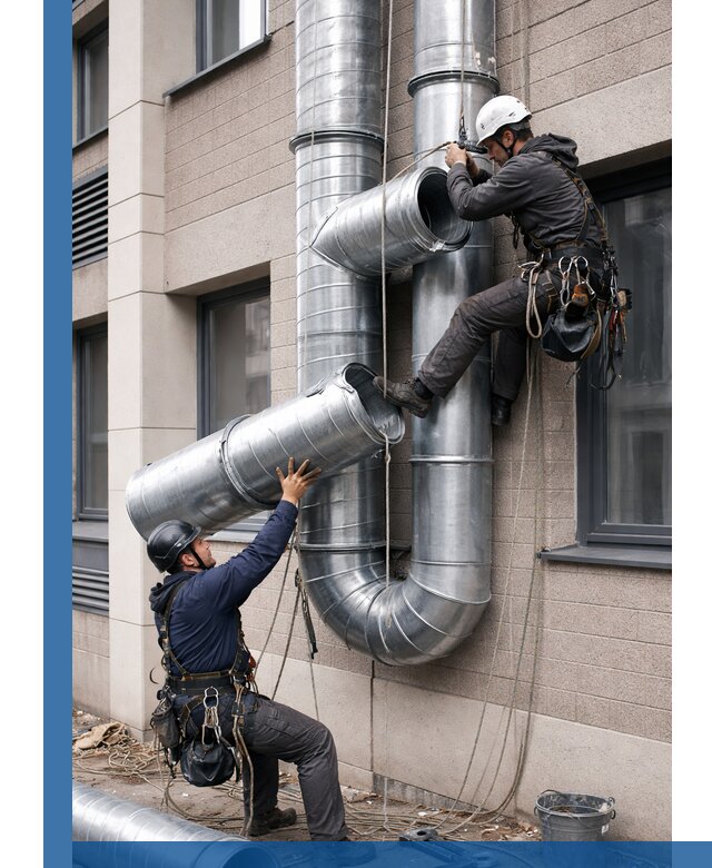 Монтаж фасадных воздуховодов в Лиски с герметизацией и крепежом