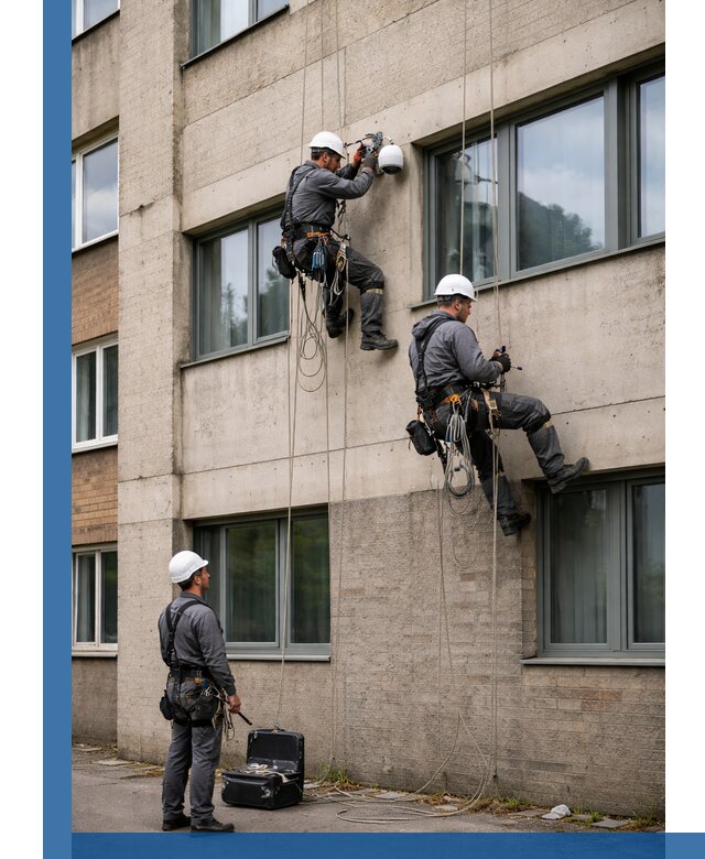 Монтаж фасадных камер видеонаблюдения в Лиски под ключ