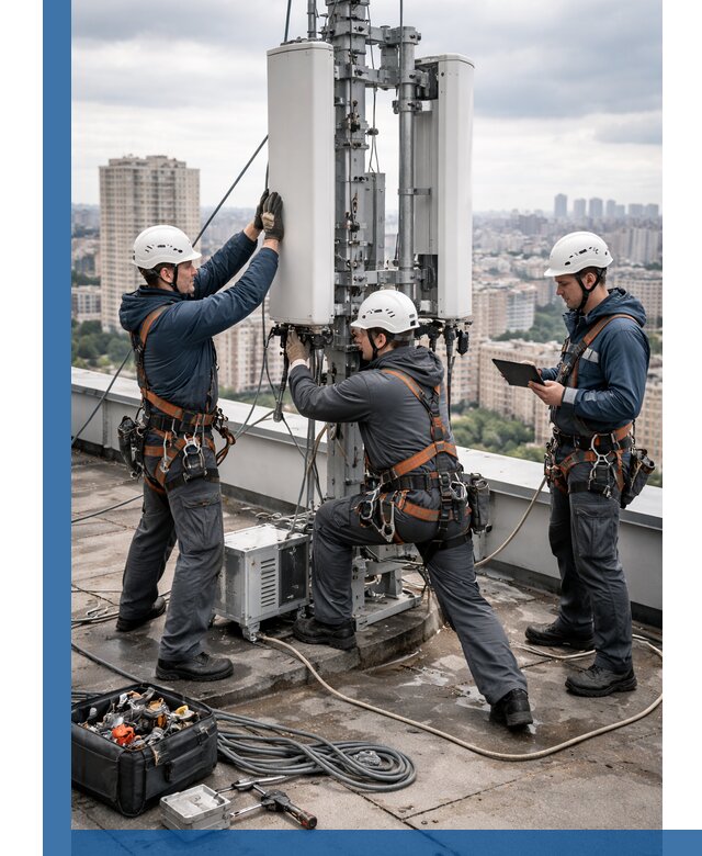 Монтаж антенн связи на крыше в Лиски с вводом в эксплуатацию