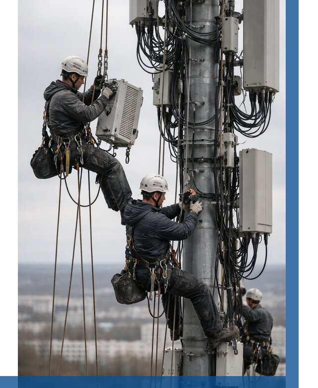 Монтаж оборудования связи на мачте в Лиски от 8206 р. | ВЫСОТНИК-Лск