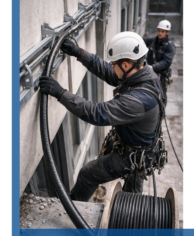 Протяжка кабеля питания на высоте в Лиски с гарантией безопасности и качества