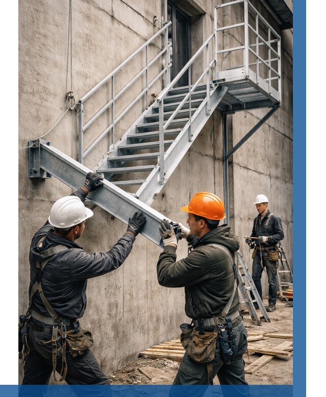 Монтаж металлических лестниц в Лиски от 16412 р. | ВЫСОТНИК-Лск