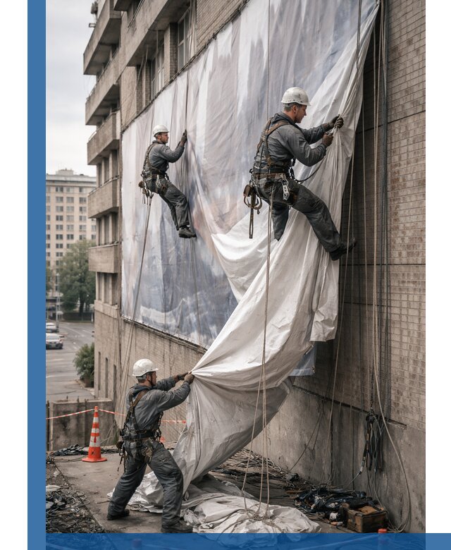 Демонтаж баннеров с фасада в Лиски оперативно и безопасно