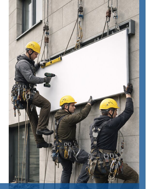 Монтаж рекламной вывески в Лиски от 8753 р. | ВЫСОТНИК-Лск