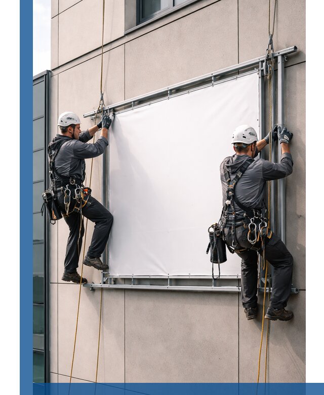 Монтаж наружной рекламной вывески в Лиски под ключ