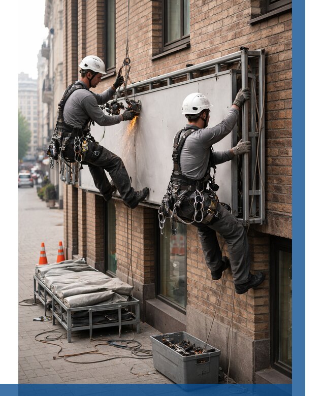 Демонтаж рекламной вывески в Лиски от 7112 р. | ВЫСОТНИК-Лск