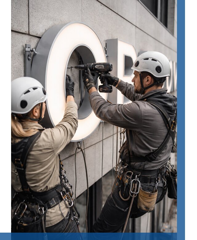 Монтаж световых букв в Лиски от 3282 р. под ключ ВЫСОТНИК-Лск