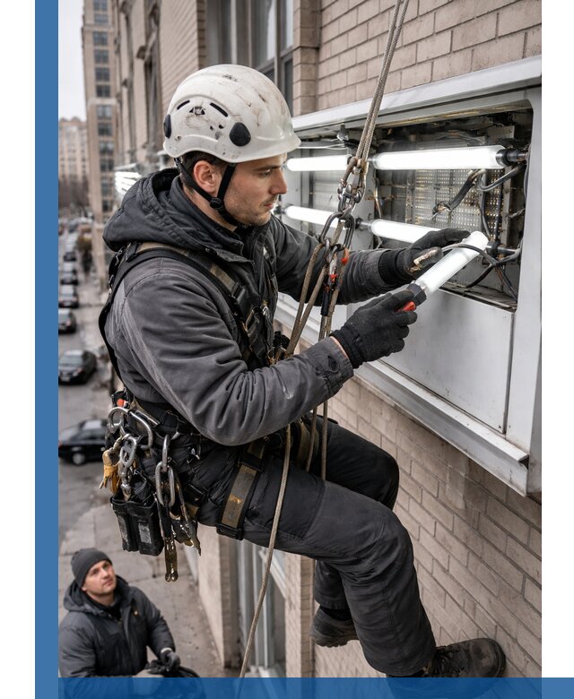 Профессиональная замена ламп в наружной вывеске в Лиски