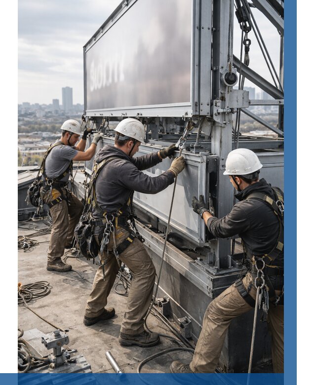 Монтаж крышной рекламной конструкции в Лиски от 65646 р.|ВЫСОТНИК-Лск