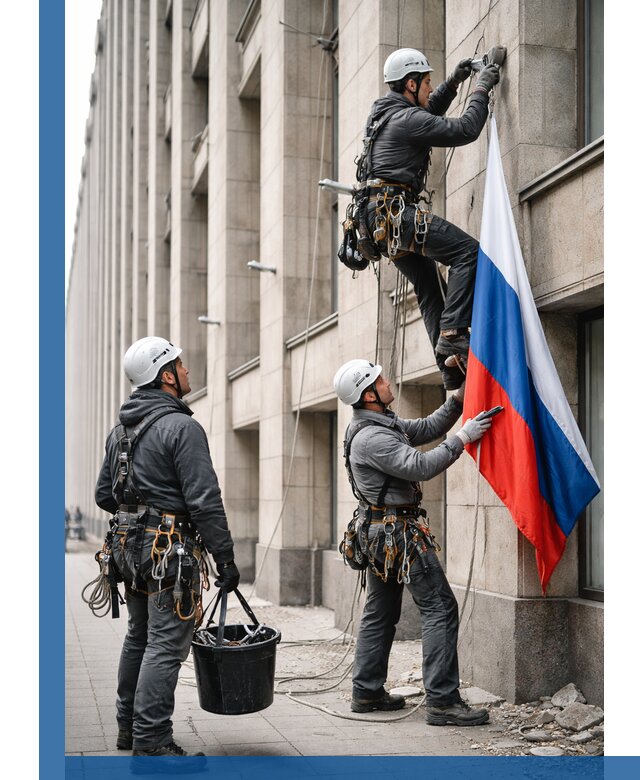 Профессиональная установка флагов на фасаде в Лиски