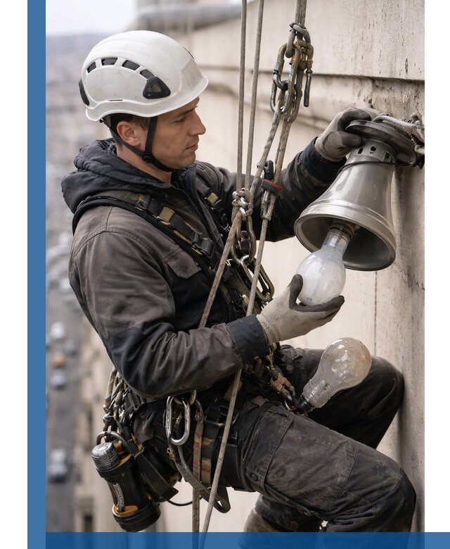 Замена ламп на высоте в Лиски профессионально и быстро