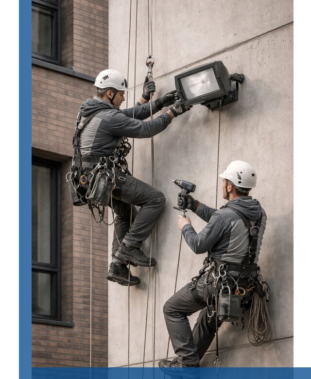 Профессиональный монтаж фасадных прожекторов в Лиски под ключ