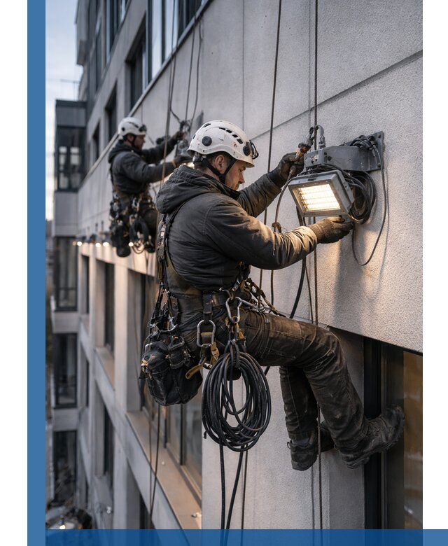 Монтаж фасадного освещения в Лиски установка и подключение