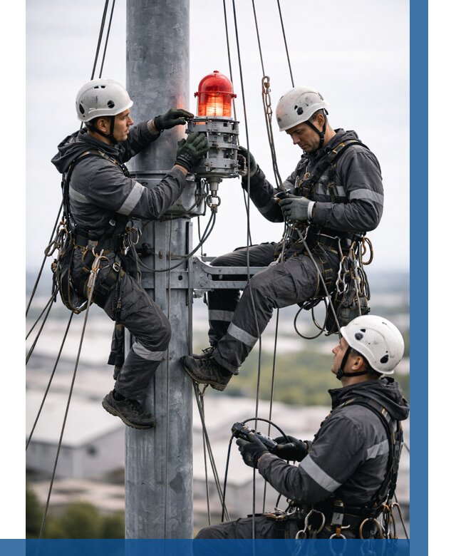 Монтаж заградительных огней в Лиски от 9300 р. | ВЫСОТНИК-Лск