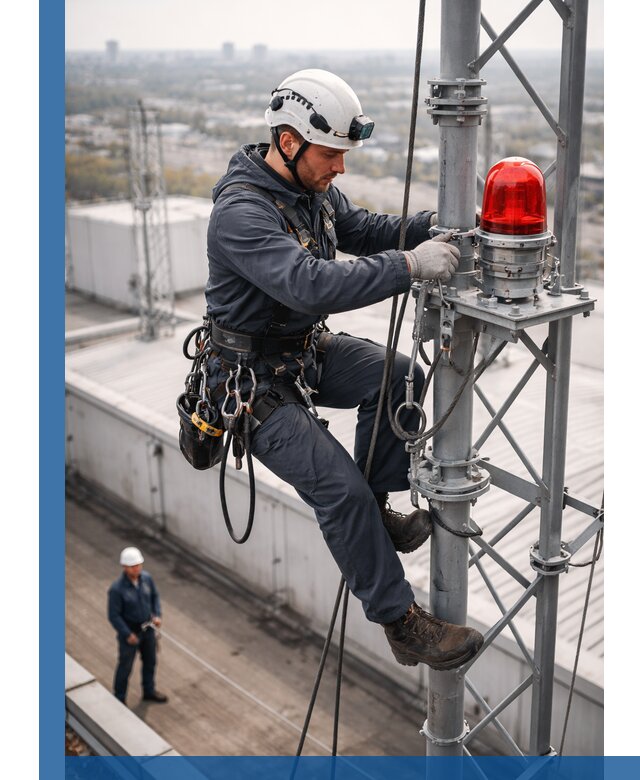 Монтаж заградительных огней и обслуживание объектов в Лиски